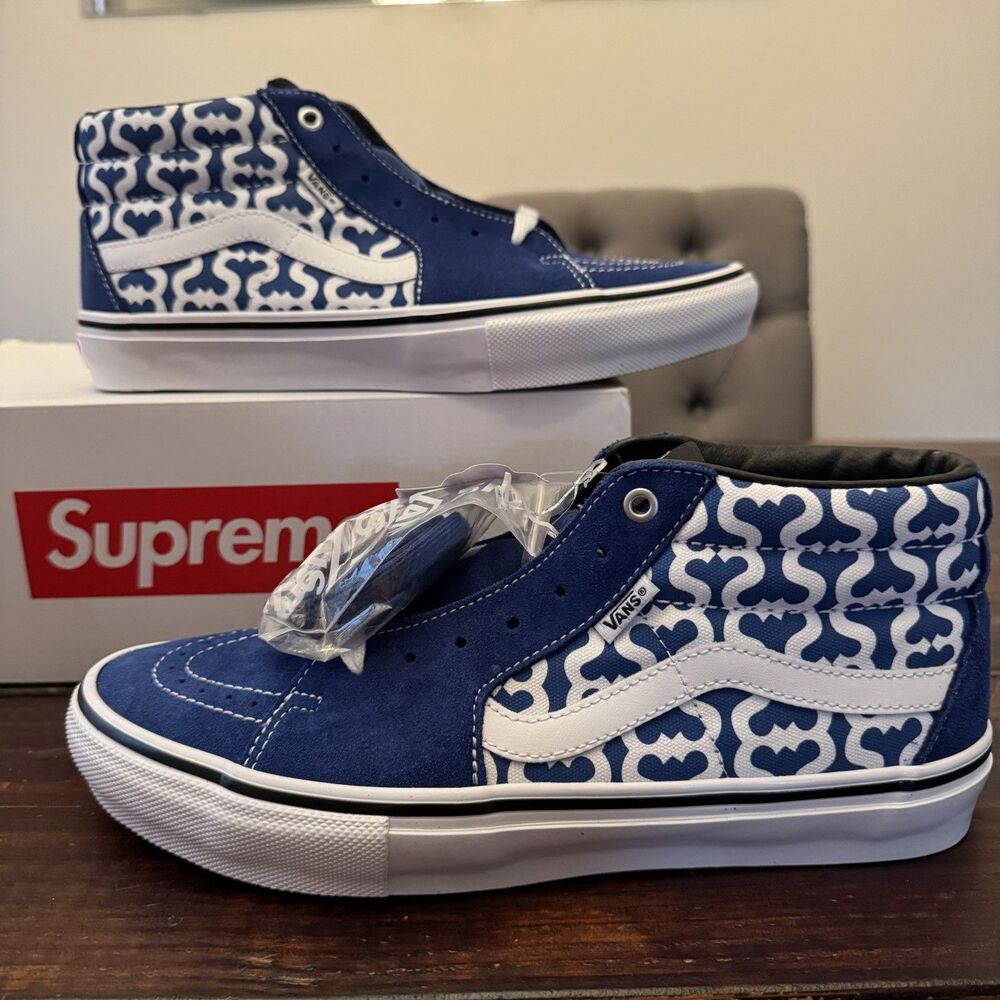 Supreme x Vans Grosso Mid Monogram S Royal Shoes